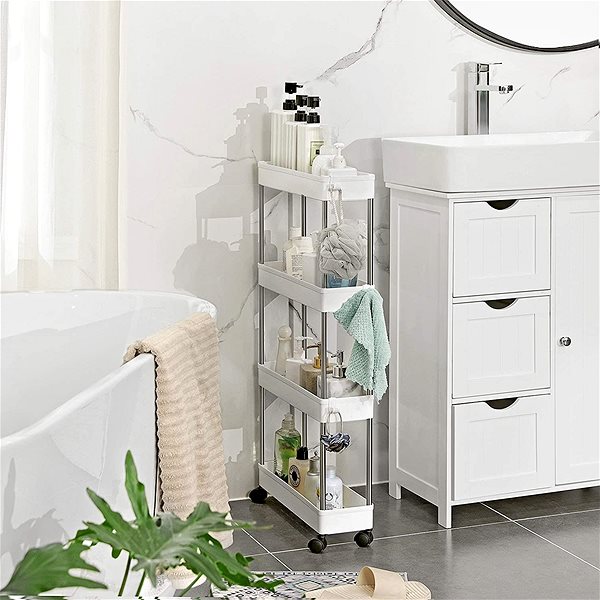Shelving Unit Houseland Mobile Trolley Talula white ...