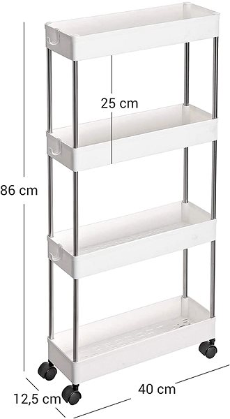Shelving Unit Houseland Mobile Trolley Talula white ...