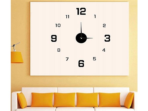 Wall Clock Verk 27062 Design 3D sticker clock 130 cm black ...