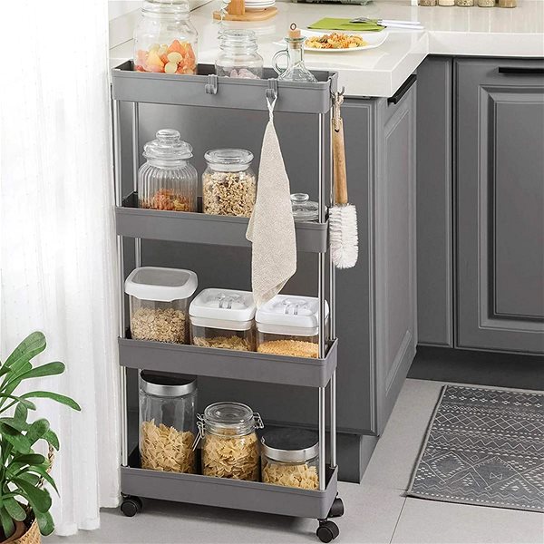 Shelving Unit Houseland Mobile Trolley Tulla grey ...