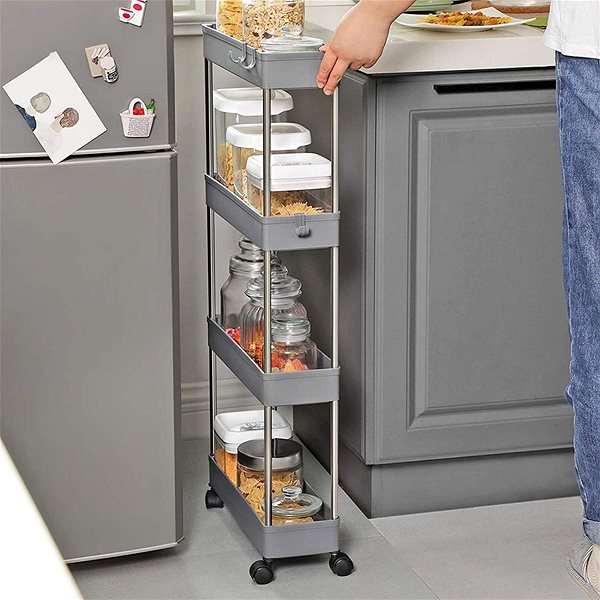 Shelving Unit Houseland Mobile Trolley Tulla grey ...