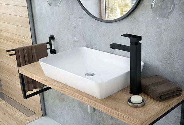 Tap Deante Anemon black basin mixer, tall ...