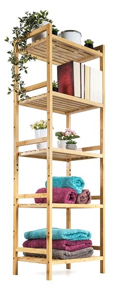 Shelving Unit G21 Bamboo shelf 5 shelves ...