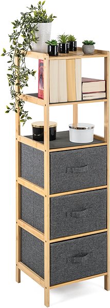 Shelving Unit G21 Bamboo shelf, 5 baskets ...