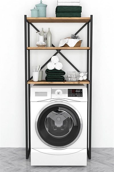 Shelving Unit Cheapest furniture Shelf above washing machine EKSPERT, pine, black ...