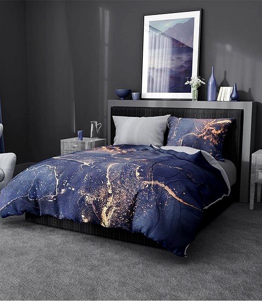 Povlečení Faro Povlečení satén 140 × 200 + 70 × 90 Minerals modré ...