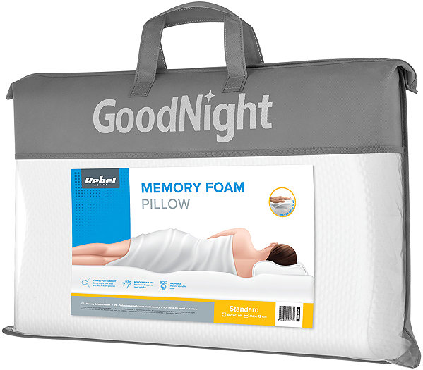 Anatomical pillow Rebel RBA-6000 Orthopedic pillow made of memory foam, white .