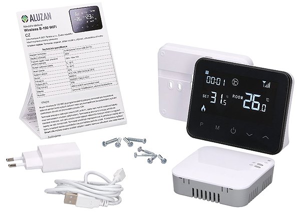 Thermostat Menetia Aluzan Wireless B-100 WiFi, wireless programmable room thermostat .