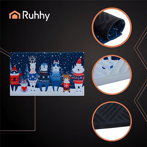 Ruhhy 26636 festive doormat 75 × 45 cm, blue