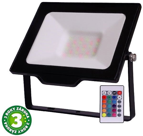 LED Reflector AVIDE Premium dimmable LED spotlight black 30W RGB, fog glass, with remote control ...
