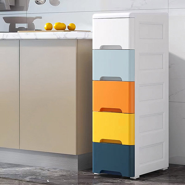 Shelving Unit ModernHome PJJCBS0022-05B Drawer shelf on castors, 5 drawers, 84,5 × 32,5 × 31 cm ...