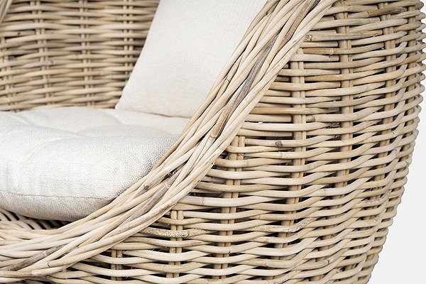 FaKOPA Penida Armchair Set Made of Brushed Rattan.