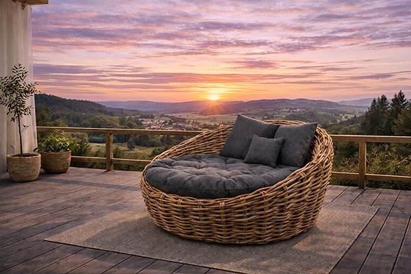 FaKOPA Papasan Armchair made of natural rattan Ubud .