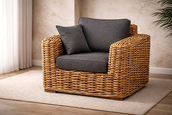 FaKOPA armchair made of natural rattan, Tosca.