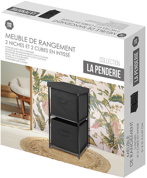 Shelving Unit DOCHTMANN Storage organizer with two drawers 31 × 57 × 31 cm ...