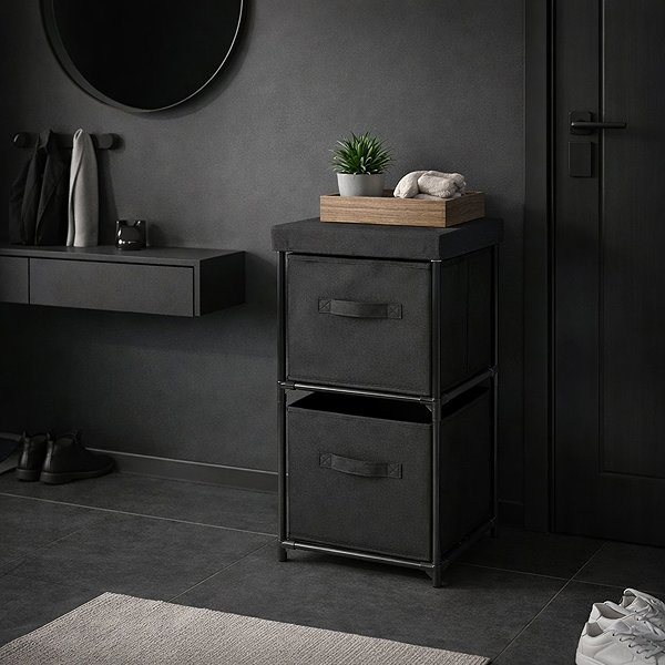 Shelving Unit DOCHTMANN Storage organizer with two drawers 31 × 57 × 31 cm ...