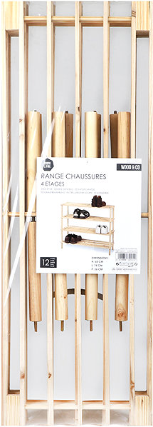 Shoe Rack DOCHTMANN Shoe rack with 4 shelves, wooden, 73,5 × 68 × 26 cm ...