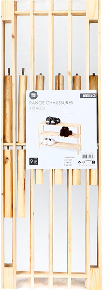 Shoe Rack DOCHTMANN Shoe rack with 3 shelves, wooden, 73,5 × 48,5 × 26 cm ...