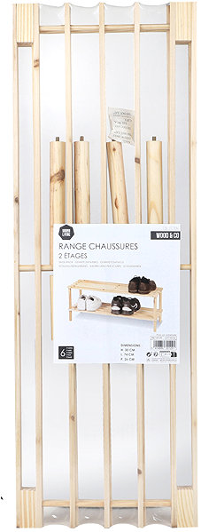 Shoe Rack DOCHTMANN Shoe rack with 2 shelves, wooden, 74 × 30 × 26 cm ...