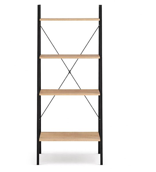 Shelving Unit Camerazar Loft multifunctional shelf, 4 levels, light brown/black ...