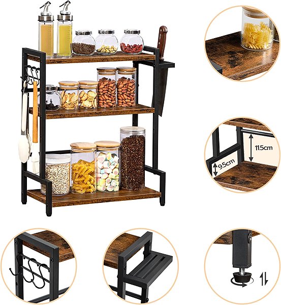 Shelving Unit Vasagle Noby Kitchen table rack 43 cm brown/black ...