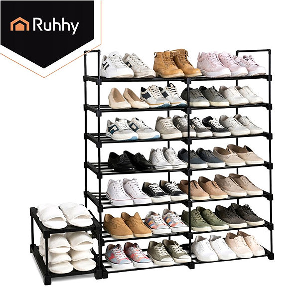 Shoe Rack Ruhhy 27392 Shoe rack 10 shelves, for 20 pairs of shoes, black ...