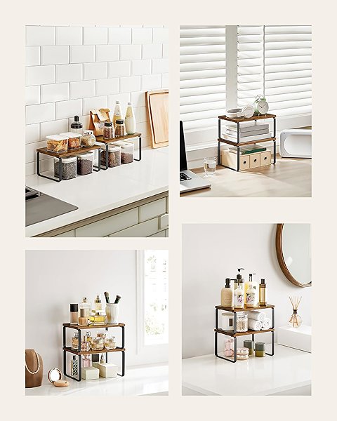 Shelving Unit Songmics and Vasagle Set of 2 kitchen shelves Mojer brown/black ...