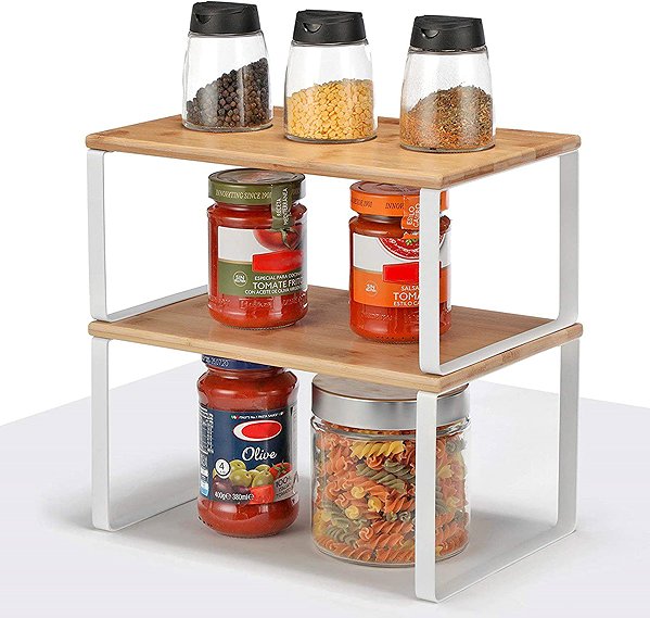 Shelving Unit Songmics and Vasagle Double Shelf Organizer Rick 30 cm white ...