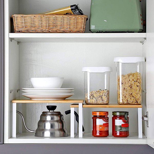 Shelving Unit Songmics and Vasagle Double Shelf Organizer Rick 30 cm white ...