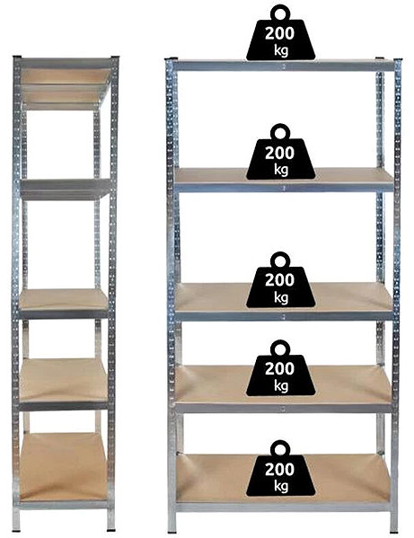 Shelving Unit Malatec 2721 Shelf 220 × 100 × 45 cm ...