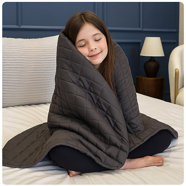 Blanket Posteloholici 1270711 Anti-stress weighted blanket 4 kg, 100 × 140 cm, grey .