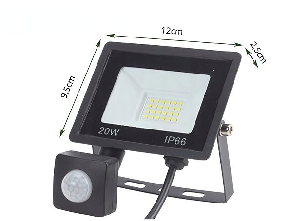 LED Reflector Verk 12347 Halogen LED spotlight with dusk and motion sensor 20 W, 6000 K, IP66 ...