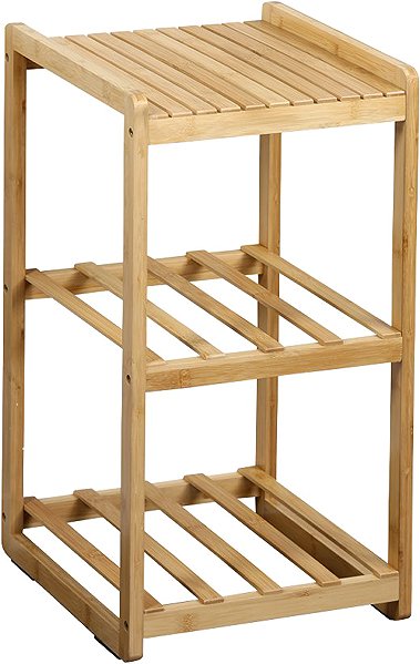 Shelving Unit KESPER Bamboo shelf with two storage boxes 29,5 × 33,5 × 57 cm ...