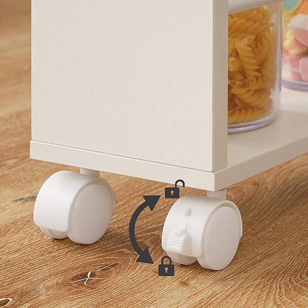 Shelving Unit Vasagle Tonari Narrow mobile kitchen shelf 45 cm white/brown ...