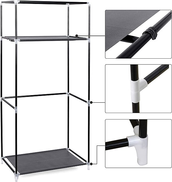 Songmics Yuma Fabric wardrobe grey .