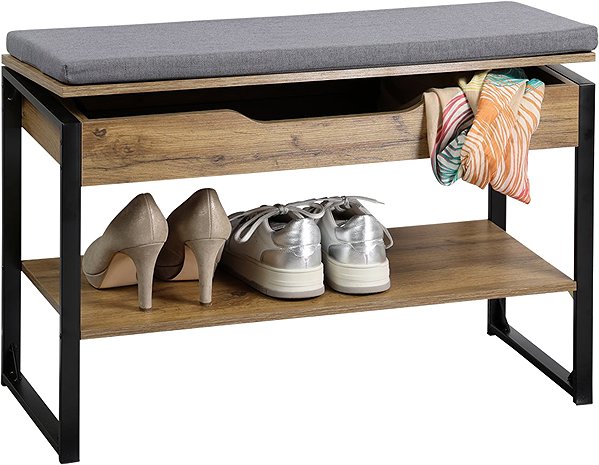 Shoe Rack KESPER Industrial style shoe rack with bench 70 × 30 × 48 cm ...