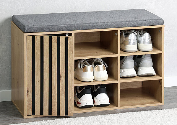 Shoe Rack KESPER Modern shoe rack with seat 76 × 29,5 × 48 cm ...