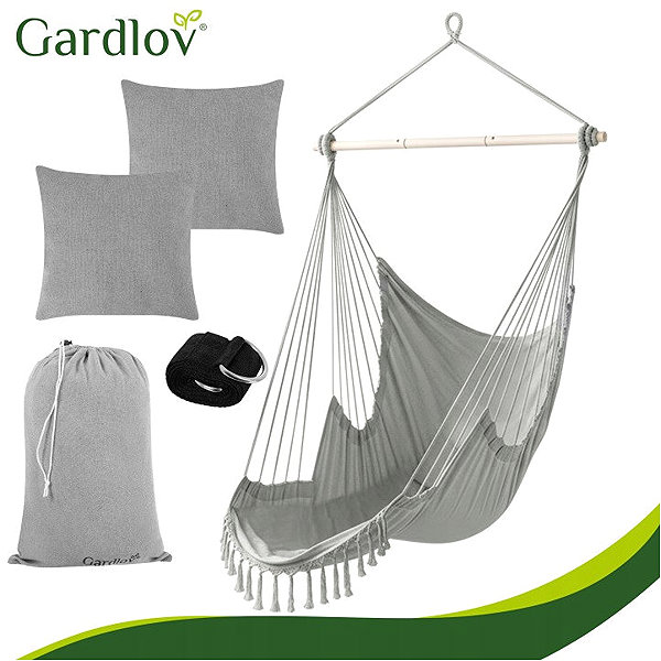Függőszék Gardlov 27387 függő hintaszék párnákkal 220 × 100 cm, szürke ...