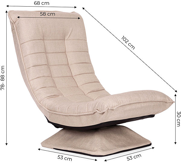 ModernHome TH-CL-3 Reclining Swivel Armchair, Beige