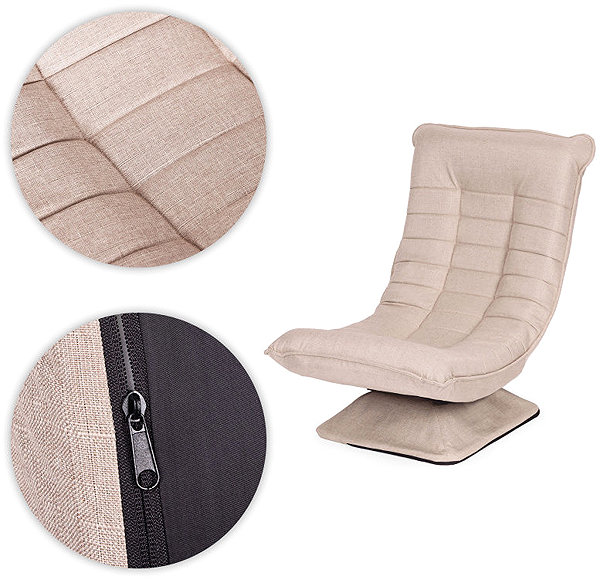 ModernHome TH-CL-3 Reclining Swivel Armchair, Beige