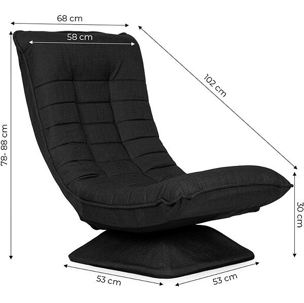 ModernHome TH-CL-4 Reclining Swivel Armchair, Black.