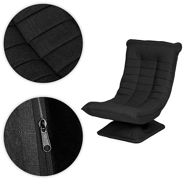 ModernHome TH-CL-4 Reclining Swivel Armchair, Black.