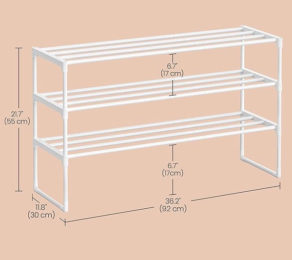 Shoe Rack Houseland Clarna Shoe rack 92 cm white ...