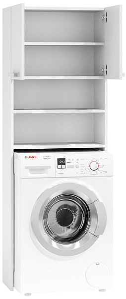 Shelving Unit ModernHome RH1908 Shelf above washing machine with shelves 181 × 63,5 × 30 cm, white ...