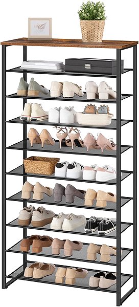 Shoe Rack Vasagle Mug Shoe Cabinet 159cm, Black and Brown ...