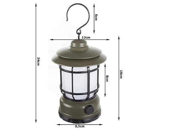 Kerti világítás Verk 14450 LED kempinglámpa, USB, khaki ...