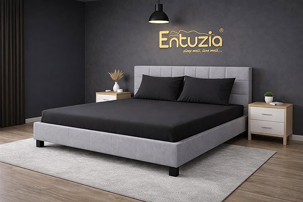 Plachta na posteľ Mobytex ENTUZIA Mako-Jersey 180 × 200 cm, antracit ...