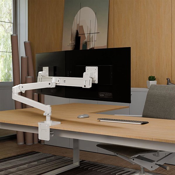 Monitor Arm ERGOTRON LX Pro Desk Dual Direct Arm, desktop arm for 2 monitors, white ...