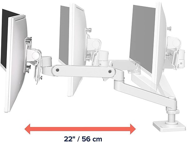 Monitor Arm ERGOTRON LX Pro Desk Dual Direct Arm, desktop arm for 2 monitors, white ...