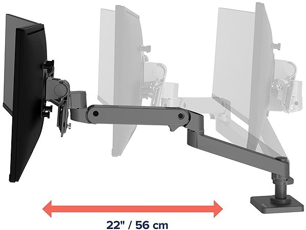 Monitor Arm ERGOTRON LX Pro Desk Dual Direct Arm, desktop arm for 2 monitors, grey ...